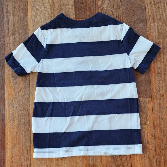 OshKosh B'gosh Toddler Cream/Navy Striped Henley Size 5T - Picture 9 of 9